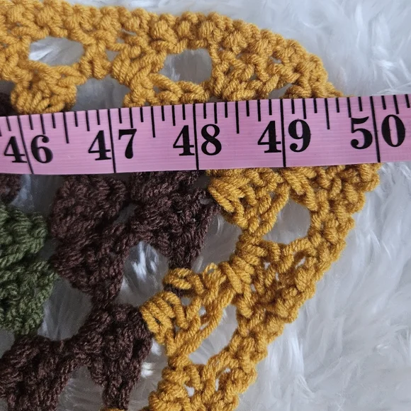 12-in-1 Granny Square Unique Shawl Cape Multicolor Crochet Wrap Fall Layering - Picture 16 of 17